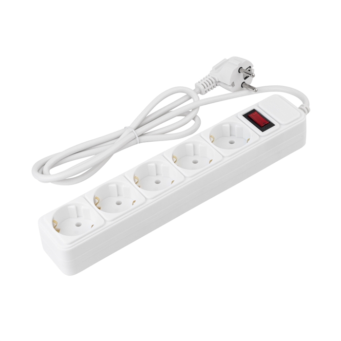 Сетевой фильтр GPS-5-10-3x075-1000-W, 5 мест, 10А, 3x075 мм2, 10м, белый 471014General 471014