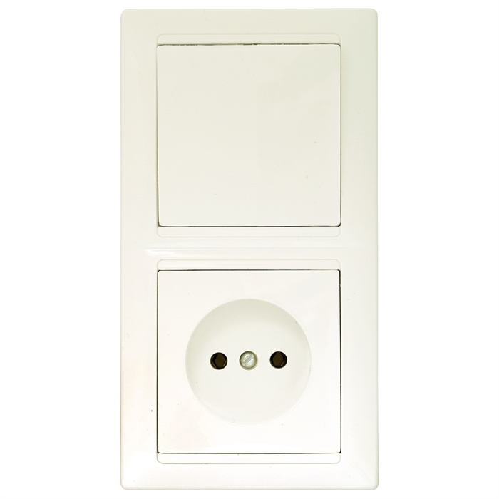 Блок (1 выкл. + роз.) СУ серия СТИЛЬ, (В-РЦ-685 бежевый) В-РЦ-685 бежевый