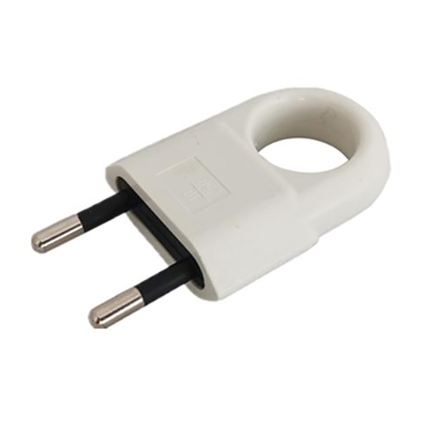 Вилка 10А б/з плос. с ушком бел., IP20 General 470515