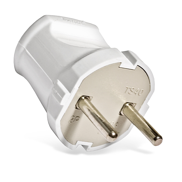 Вилка 6А б/з бел. "UNIVersal " (50/500) А113 А113