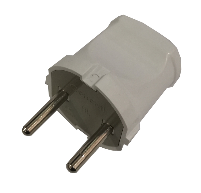 Вилка 6А б/з круглая белая, IP20 General... 470508