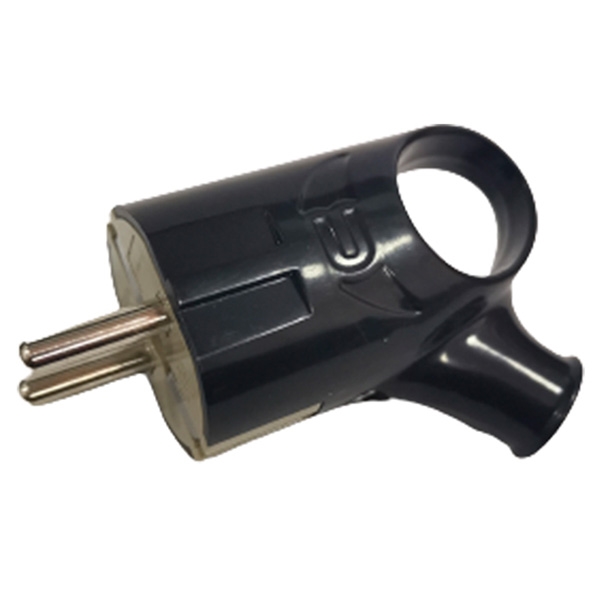 Вилка угловая с/з 16А с ушком черная, IP20 General... 470513