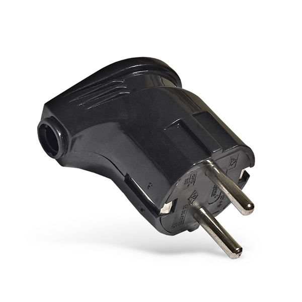 Вилка угловая с/з чер. 16А "UNIVersal" (30/300) А0105