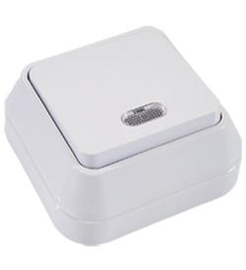 Выкл. 1кл свет бел. о/п Makel 45121