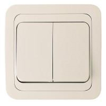 Выкл. 2кл крем/крем Mimoza Makel 25003