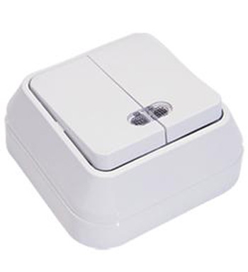 Выкл. 2кл свет бел. о/п Makel 45123