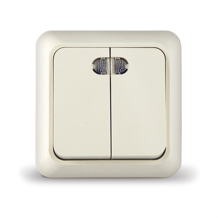 Выкл. 2кл свет о/у беж. "Олимп" Б-О0123   UNIVersal  Б-О0123