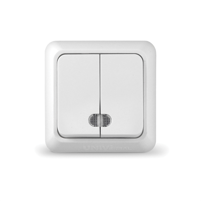 Выкл. 2кл свет о/у бел. "Олимп" UNIVersal  О0123