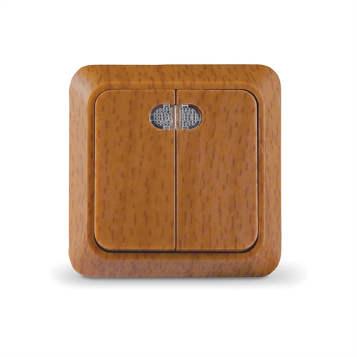 Выкл. 2кл свет о/у бук "Олимп" UNIVersal  7946734