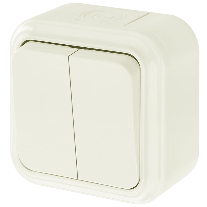 Выкл. 2-кл. ОУ 6А IP54 серия ПРАЛЕСКА АКВА, (А56-224 бежевый) А56-224 бежевый