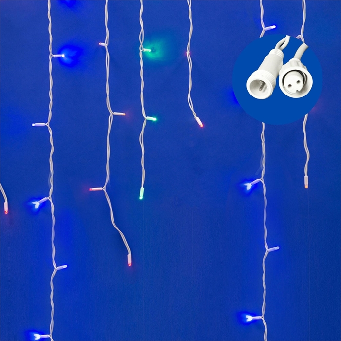 Гир. 200LED IP67 3м  "Бахрома" RGB стат.свеч  пров.бел. B3010-200/SWK MULTI IP67 UL-00002271