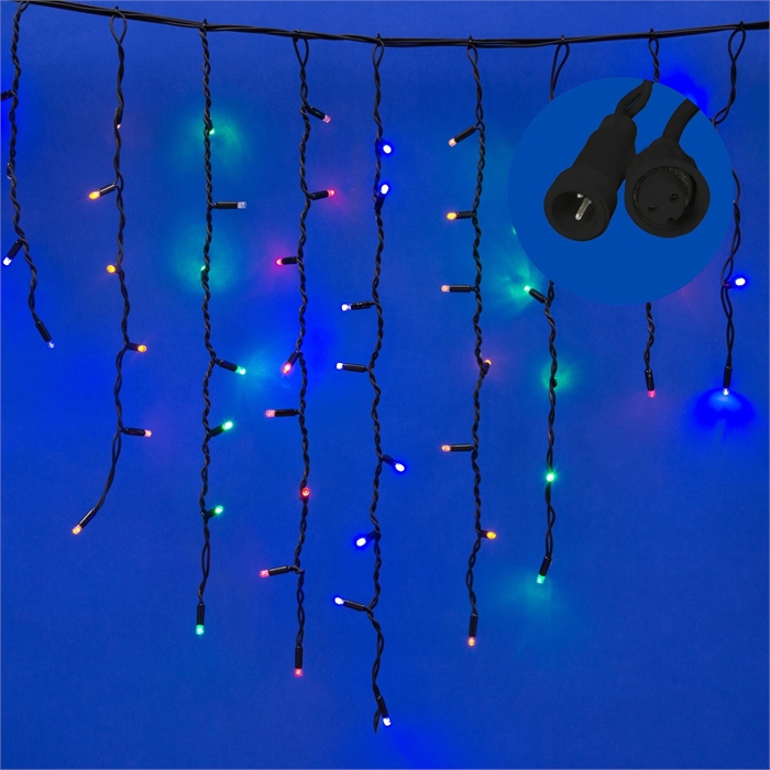 Гир. 200LED IP67 3м  "Бахрома" RGB эф.мерц пров.чер. B3010-200/TBK MULTI IP67 UL-00003933