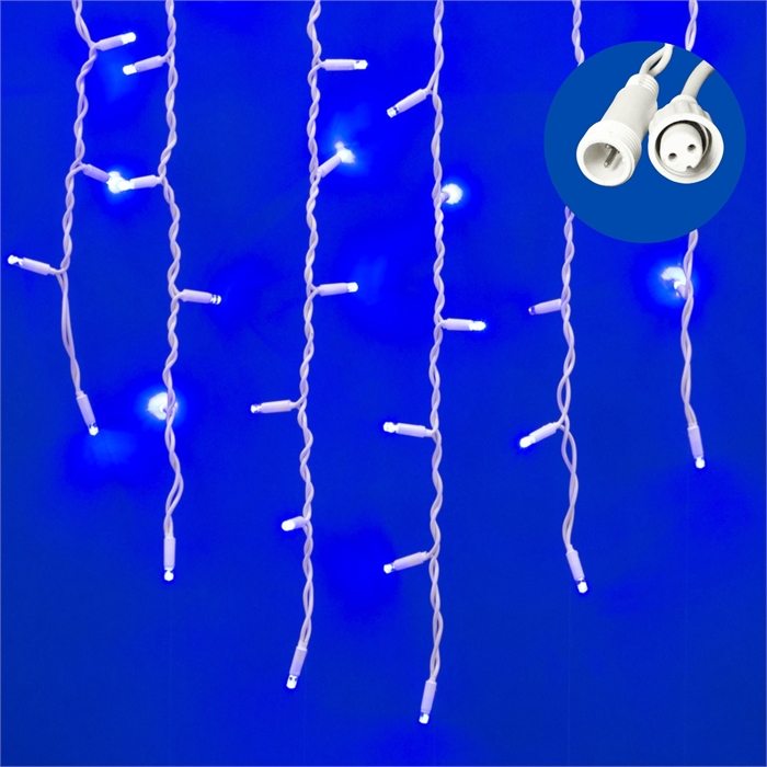 Гир. 200LED IP67 3м  "Бахрома" син. стат.свеч пров.бел. B3010-200/SWK BLUE IP67 UL-00002329