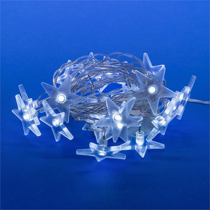 ULD-S0280-020-DTA WHITE IP20 STARS Гирлянда светодиодная Звездочки с контроллером. 20 светодиодов. 2 07920