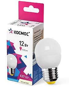 Лампа LED 12W E27 3000 шар Космос LkeLED12wGL45E2730