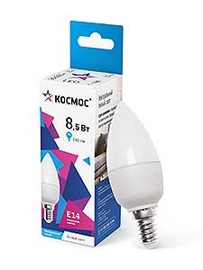 Лампа LED 8.5W E14 4500 свеча (99х37) Космос LkecLED8.5wCNE1445