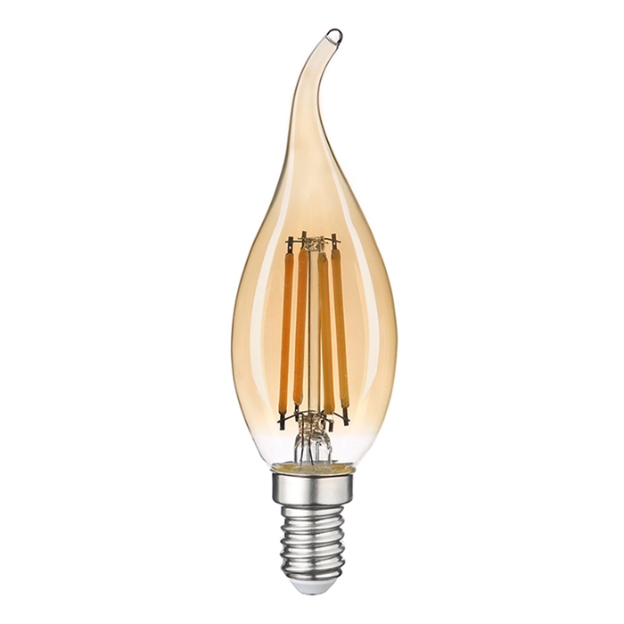 Лампа LED FL 7W E14 4500 свеча на ветру золото General... 649930