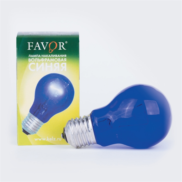 Лампа синяя 60Вт (E27/100/син.ст) Favor... 8104001