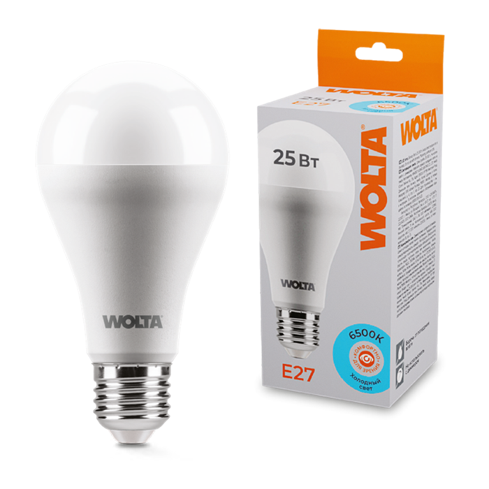 LED A65 25W E27 6500K груша Wolta... 25W67BL25E27