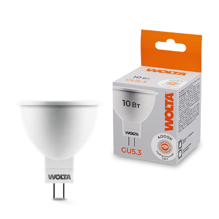 LED MR16 10W GU5.3 4000K Wolta 25SMR16-220-10GU5.3