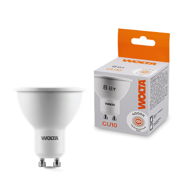 LED MR16 8W GU10 3000K Wolta 25YPAR16-230-8GU10