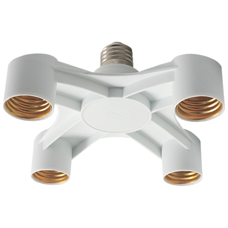 Переходник с цоколя Е27 на 4х27 Широкий Белый Ecola base... 46530