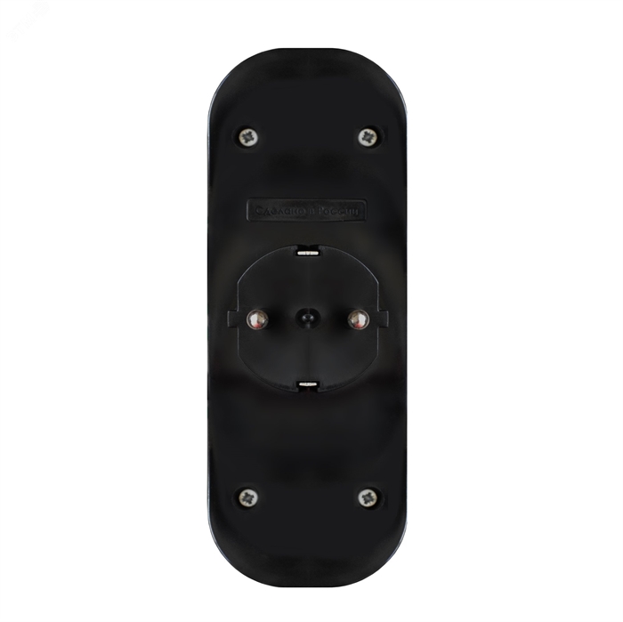 Разветвитель 3гн с/з плоский черный 16А 250В (еврослот) 1942"UNIVersal" 1942