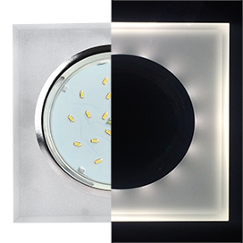 Свет-к стекло Квадрат скошенный край с подсв.  хром/мат. 38x120x120 GX53 H4 LD5311 Glas SL53SNECH