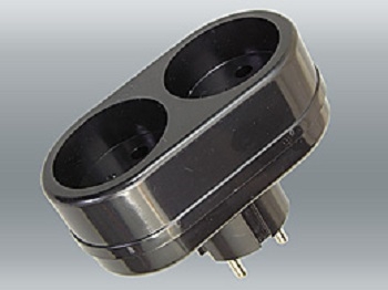 2Т Двойник 6/10А б/з черный универсал. TOKER 202-110