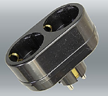 2Т2 Двойник 16А с/з черный TOKER  202-111