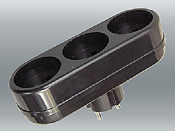 3L Тройник 6А б/з плоский черный TOKER  202-112