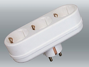 3L3 Тройник 16А с/з плоский белый TOKER  202-137 202-139