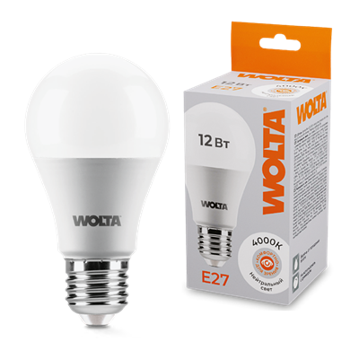 LED A60 12W E27 4000K груша Wolta 25S60BL12E27