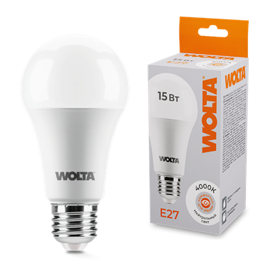 LED A60 15W E27 4000K груша Wolta 25S60BL15E27