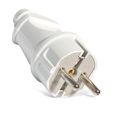 Вилка прямая с/з белая 16А "UNIVersal "   А101