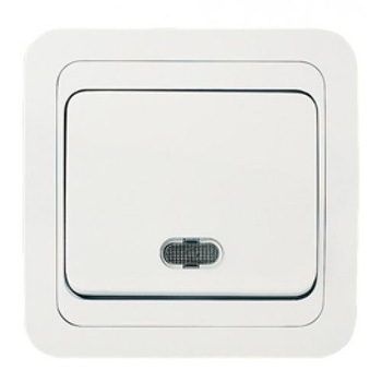 Выкл. 1кл свет бел/бел. Mimoza Makel 12021