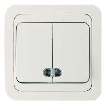 Выкл. 2кл свет бел./бел. Mimoza Makel 12023