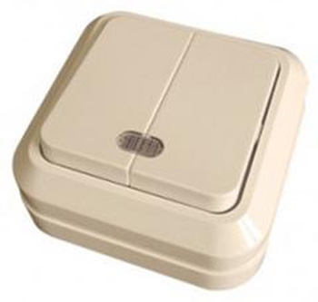 Выкл. 2кл свет крем о/п Makel 45223