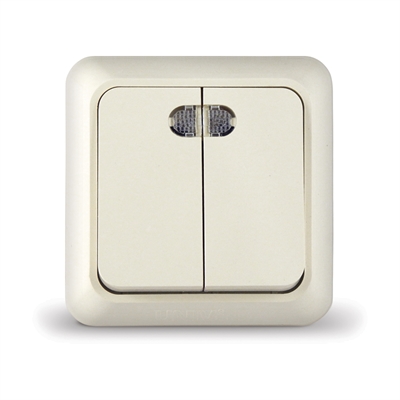 Выкл. 2кл свет о/у беж. "Олимп" Б-О0123   UNIVersal  Б-О0123