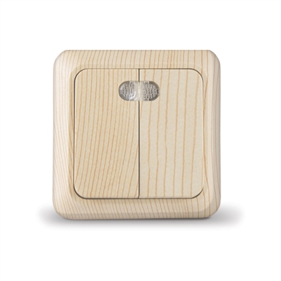 Выкл. 2кл свет о/у сосна "Олимп" UNIVersal  5560841