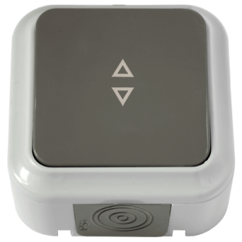 Выкл. 1кл. ОП сер. проход. IP54 Пралеска аква А610-868 (03) серый