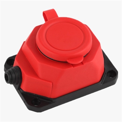 AY-KA  Колодка ОУ 1-ая каучук с/з 16A IP44 красный 5510001