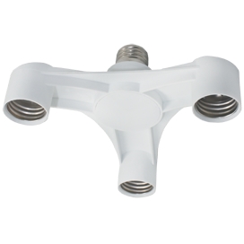 Переходник патрон Е27- патрон 3хЕ27 Белый ECOLA A7T37WEAY