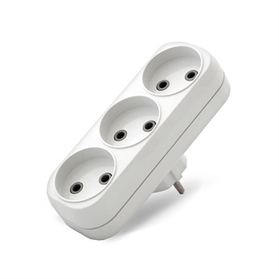 Разветвитель 3гн б/з 6А белый UNIVersal А203