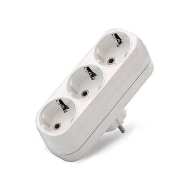 Разветвитель 3гн с/з 16А белый UNIVersal А303