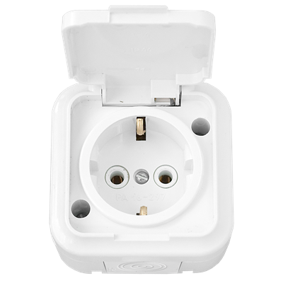 Роз. 1м. ОП з/к белый крыш. IP54 Пралеска аква РА16-297 белый