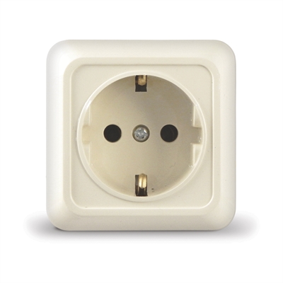 Розетка 1м с/з о/у беж. "Олимп" Б-О0028 UNIVersal  Б-О0028