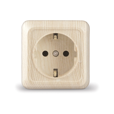 Розетка 1м с/з о/у сосна "Олимп" UNIVersal  5560902