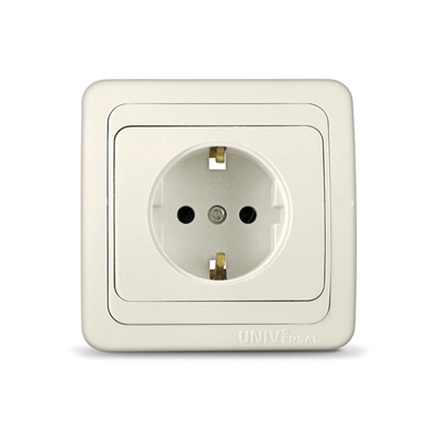 Розетка 1м с/з с/у сл. кость "Валери" UNIVersal  Б-В0028
