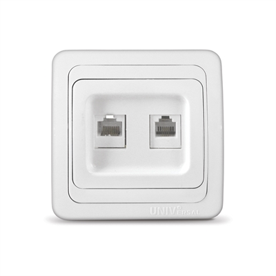 Розетка 2м (комп.+ТФ) с/у бел. "Валери"... UNIVersal  В0135